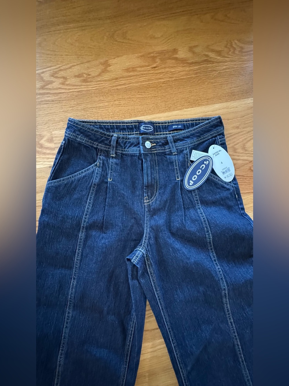 Scoop Dark Blue High-Rise Wide Leg Jeans